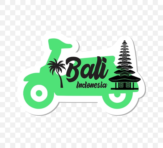 Vector bali indonesia landmark silhouette on a sticker