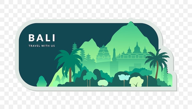 Vector bali indonesia landscape view sticker