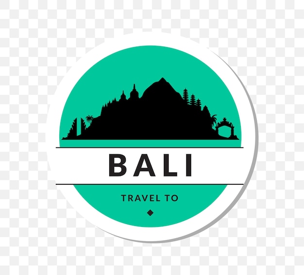 Vector bali indonesia silhouette view on a sticker