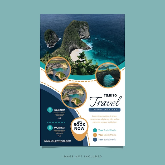 Bali Travel Holiday Vacation Flyer Brochure Poster Circle Blank Space Design Template