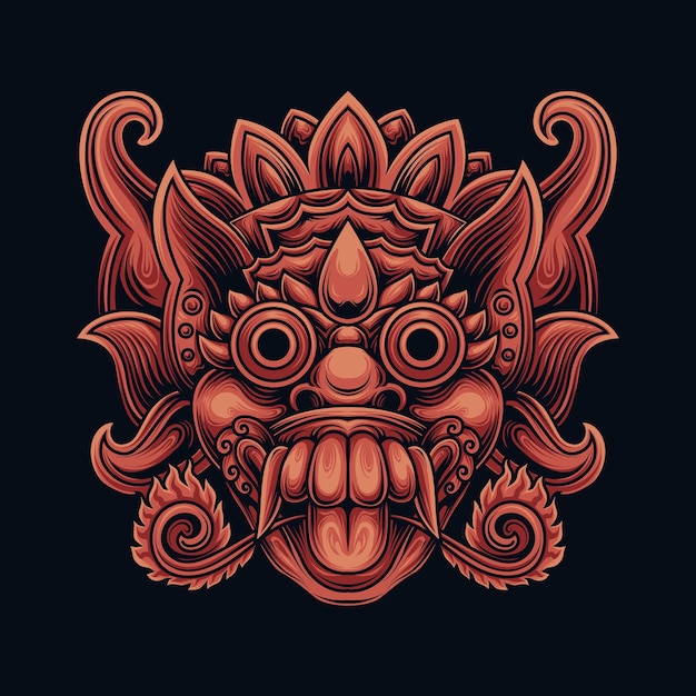 Maschera barong balinese dall'indonesiano