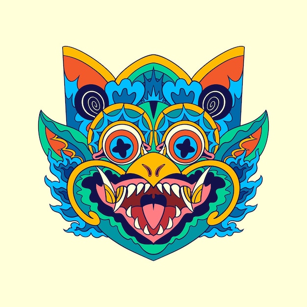 Vector balinese barong ornament vector kunst