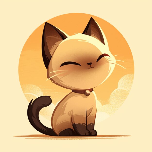 バリ の 猫 が 太陽 の 斑点 に 座っ て いる