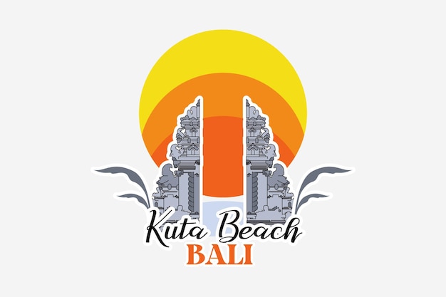 balinese gate illustration