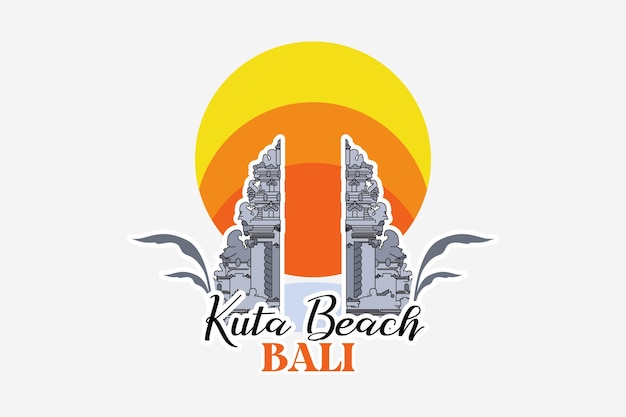 Vector balinese gate illustration