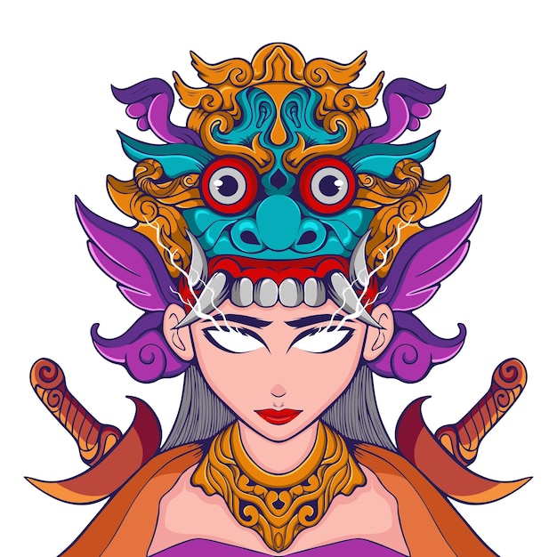 Balinese girl illustration