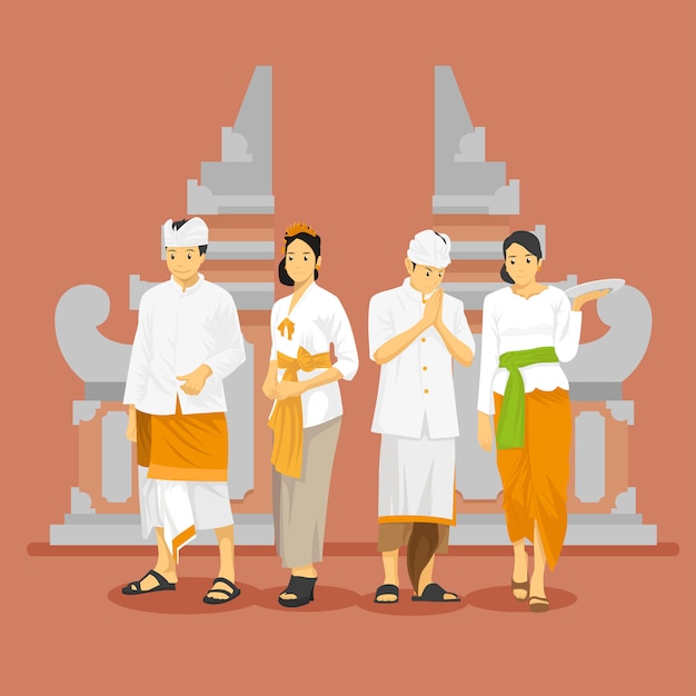 balinese traditional attire with gate