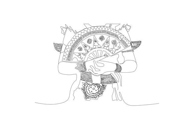 Vector balinese woman in sarong costumes .indonesia world culture, bali island festivals. asian cultural co