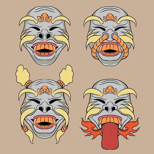 balinesse masker vector illustratie