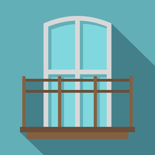 Balkon in frans stijlicoon. vlakke afbeelding van balkon in frans stijl vectorpictogram voor web