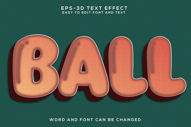 Vector ball 3d tekst effect