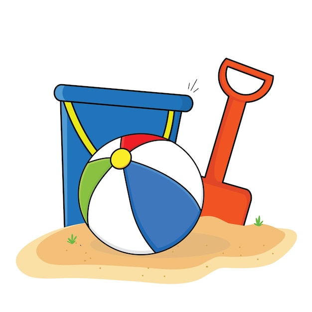 ball and basket tool kids in beach ball and basket on the beach vector