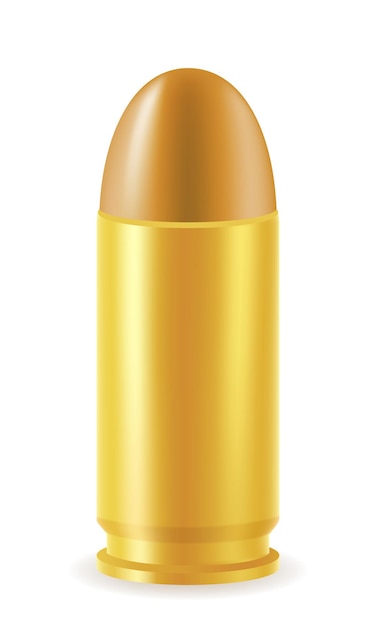 Vector ball cartridge with a bullet vector illustration isolated on white background