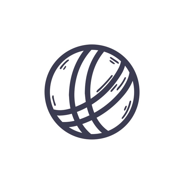 Ball for game doodle style sports ball basketball or football\
equipment isolated and vector