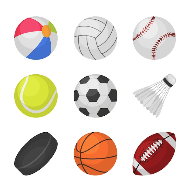 Ball games. Sports kids ball volleyball baseball tennis football soccer bambinton hockey basketball rugby balls 