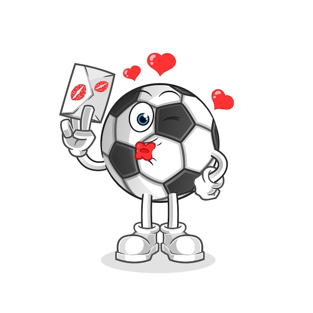 Ball hold love letter illustration