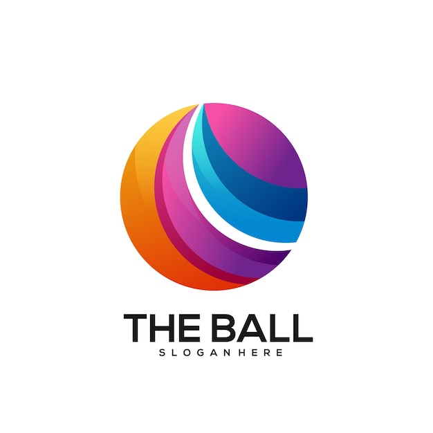 Мяч логотип красочный градиент