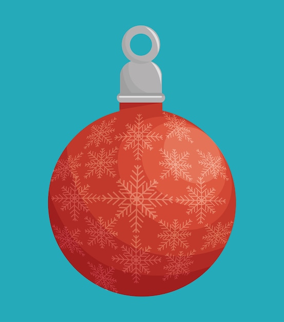 Vector ball merry christmas design isolated