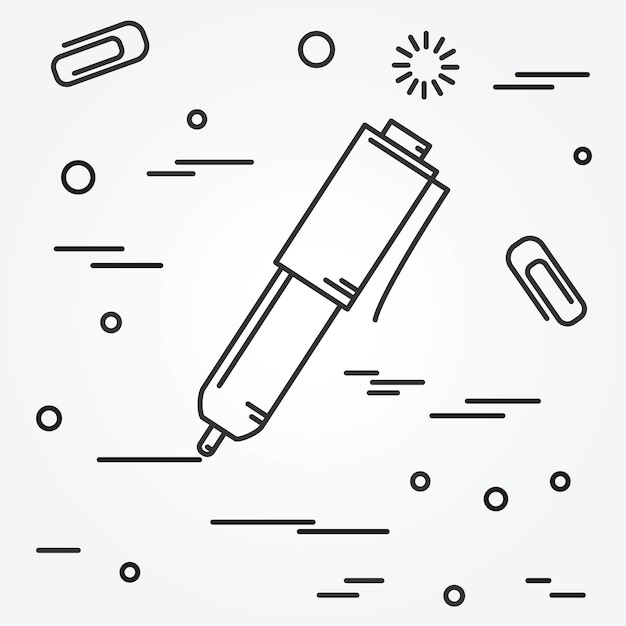 Шариковая ручка изолированная икона