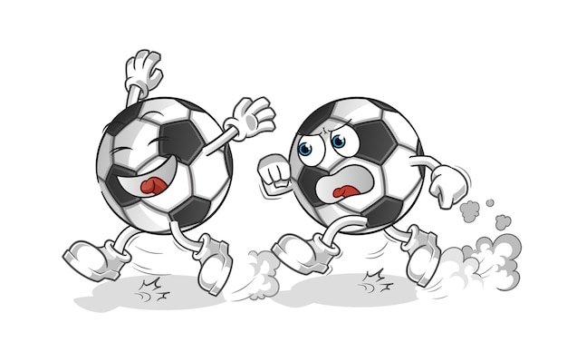 Vector ball play chase cartoon cartoon mascot