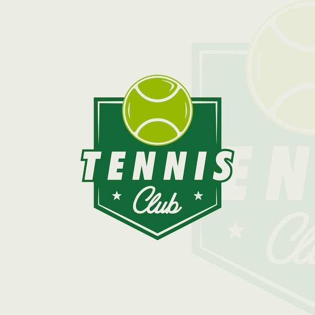 ball of tennis logo emblem vector illustration template icon graphic design sport sign or symbol for club or tournament with badge