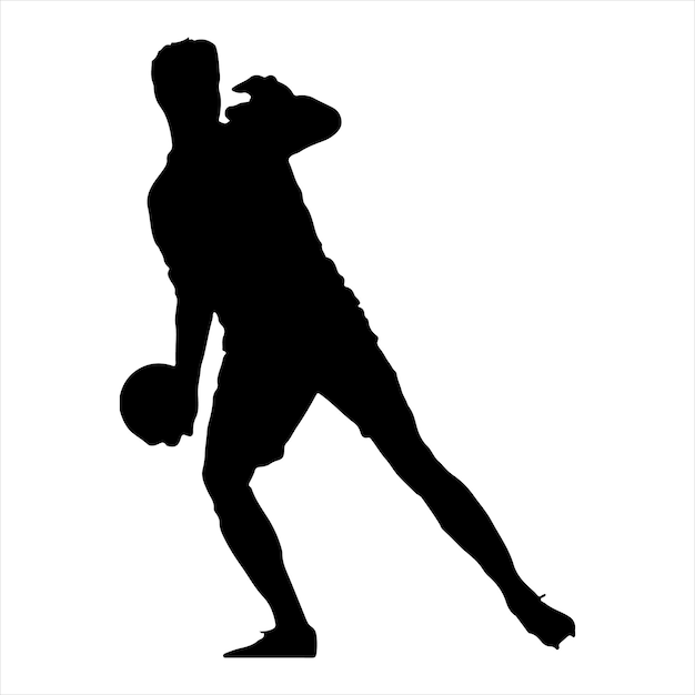 Vector ball throwing silhouette man