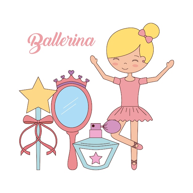 Ballerina in dance for ballet school or studio performance