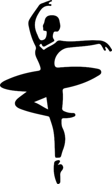 Ballerina Dance vector icon in flat style black color silhouette white background 34