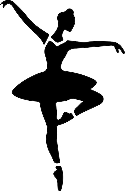 Ballerina Dans vector icoon in platte stijl zwarte kleur silhouet witte achtergrond 25