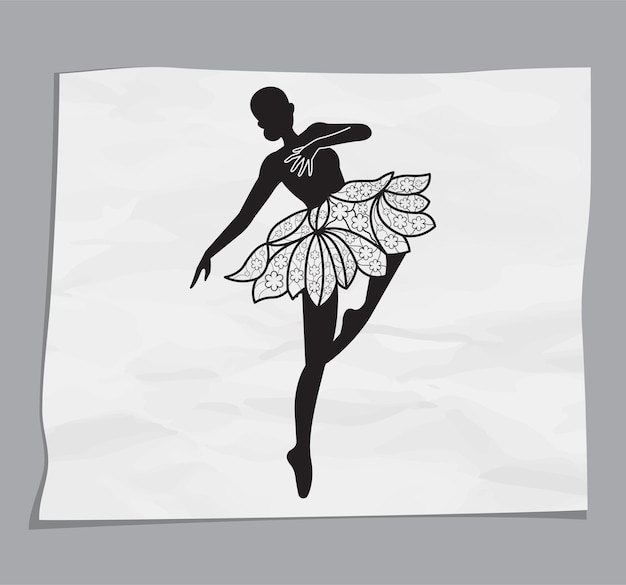 Ballerina danseres papier gesneden ontwerp