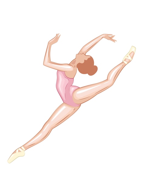 Ballerina illustratie ballerinas poseert Gymnastiek meisje Meisje danst klassieke choreografie Ballet