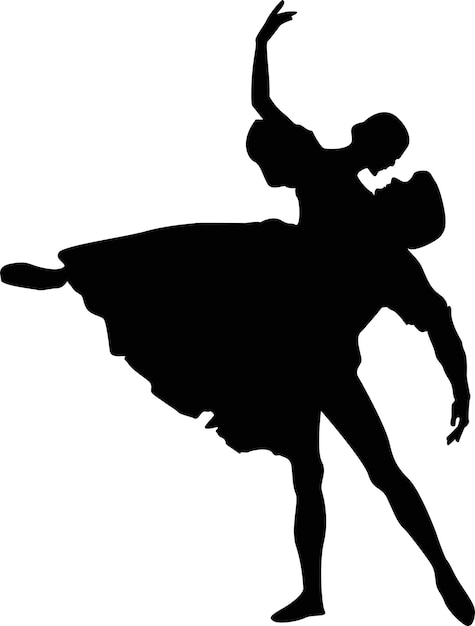 Vector ballerina paar danser silhouetten