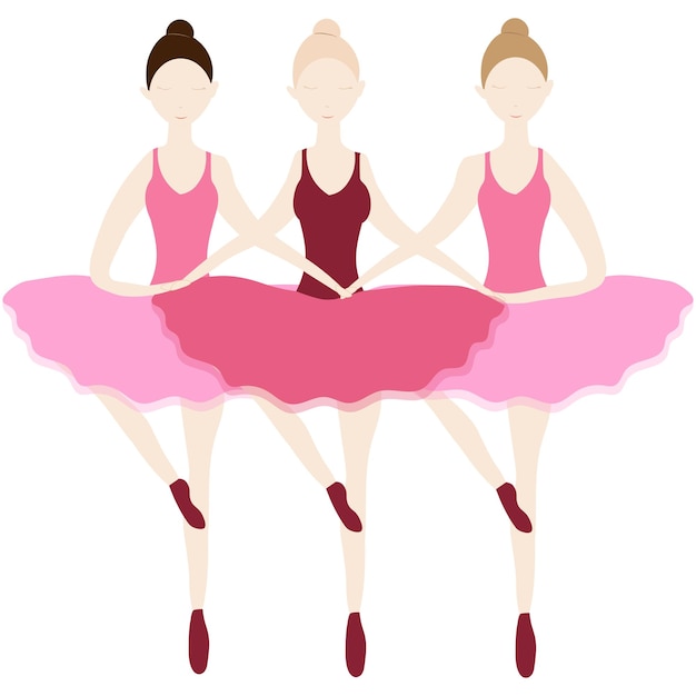 Vector ballerina's ballerina dansen dans theater opera danser dansers kunst cultuur roze