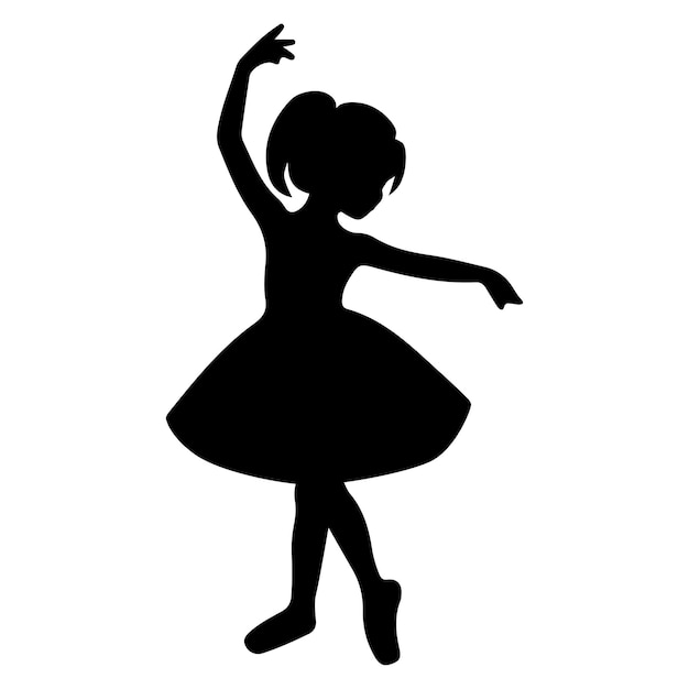 Ballerina silhouette set vector illustration