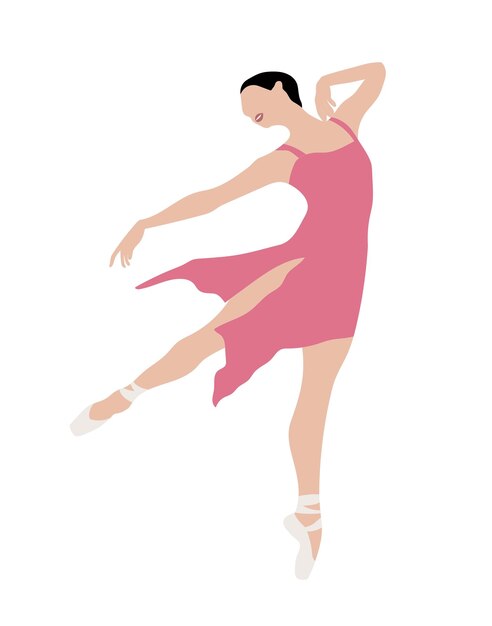 Ballerina in dress and pointe shoes. Silhouette. Dancer. 5235071 Vector Art  at Vecteezy