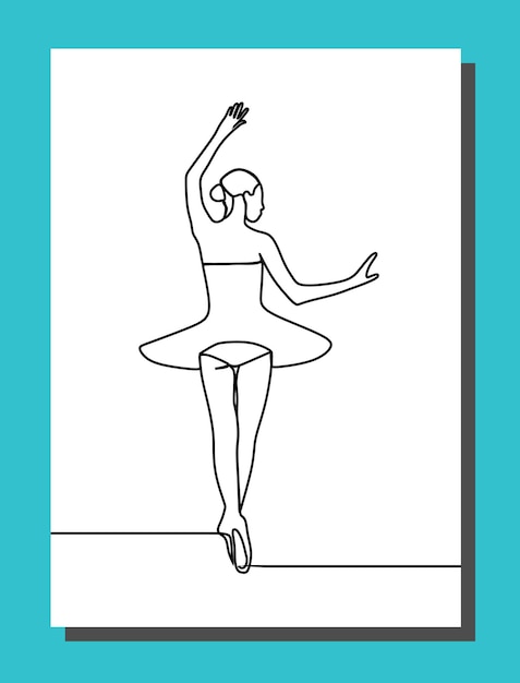Ballerina-stijl één regel doorlopende lijntekeningen