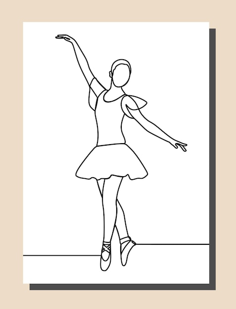 Ballerina style continuous line art