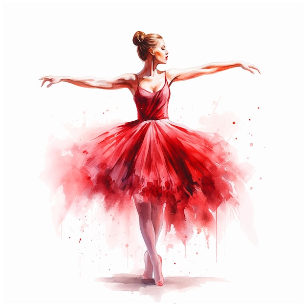 Vector ballerina vector watercolor paint ilustration