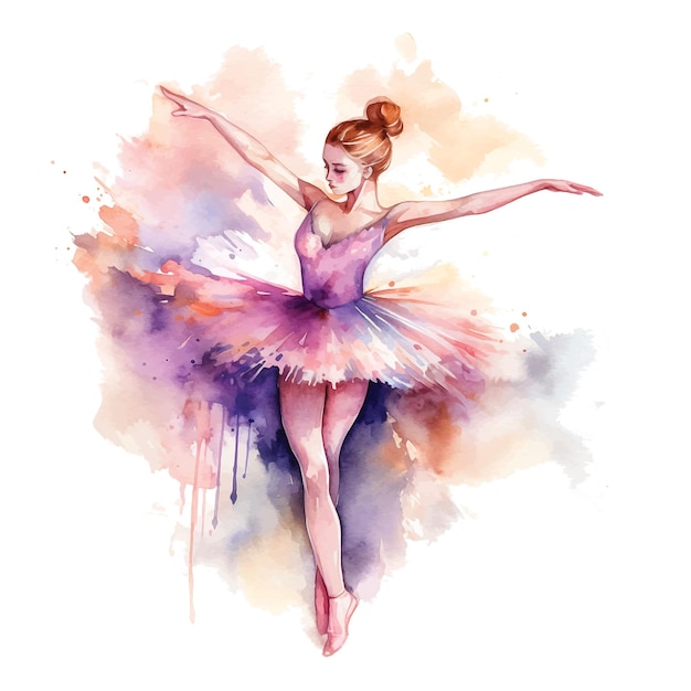 балерина акварель иллюстрация