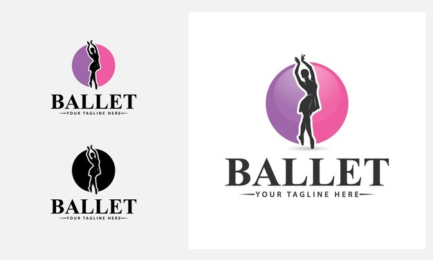 Vector ballerina woman logo