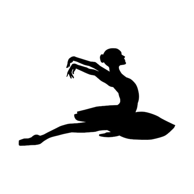 Vector ballerinas vector silhouettes black on white isolated vector illustration