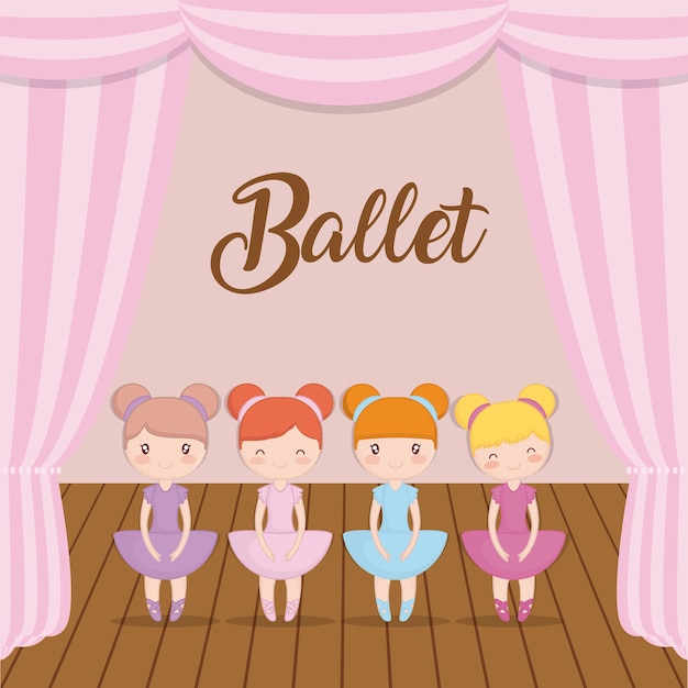 Vector ballet ballerina