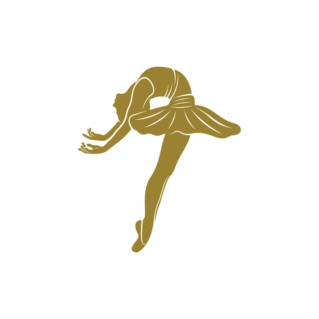 Vector ballet dancer design vector illustration creative ballet dancer logo design concepts template icon symbol