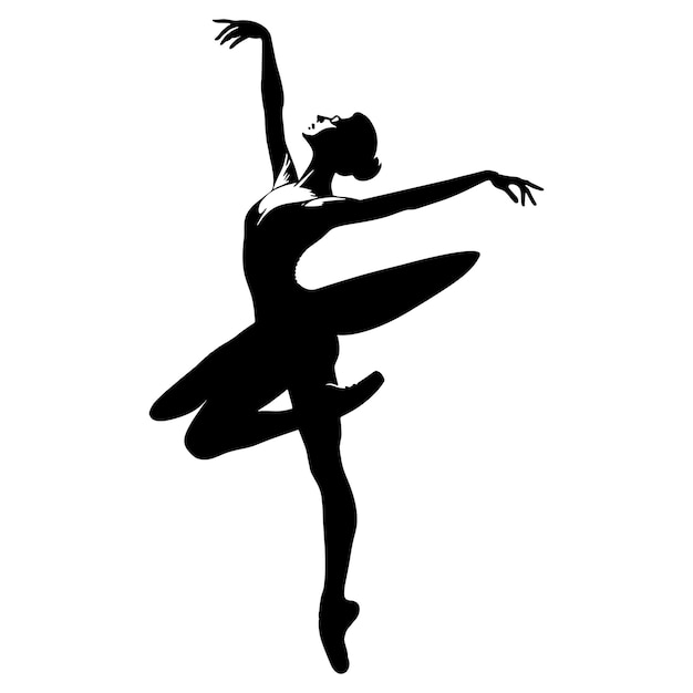 Vector ballet dancer silhouette vector