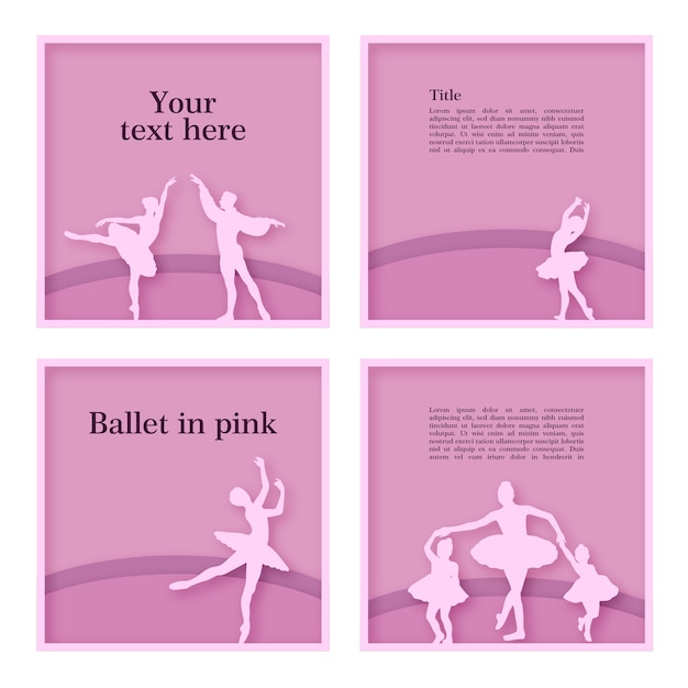 Vector ballet dancers frames