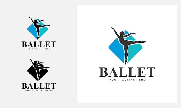 Vector ballet logo design template