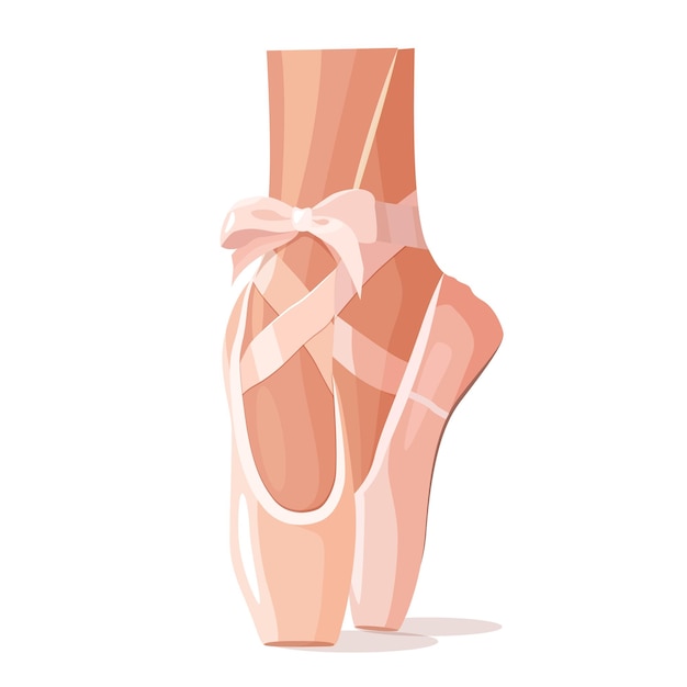 ballet pointe shoes with ribbons in pink tones