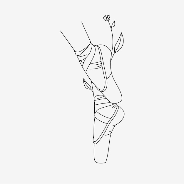 Ballet shoes with line art style 1