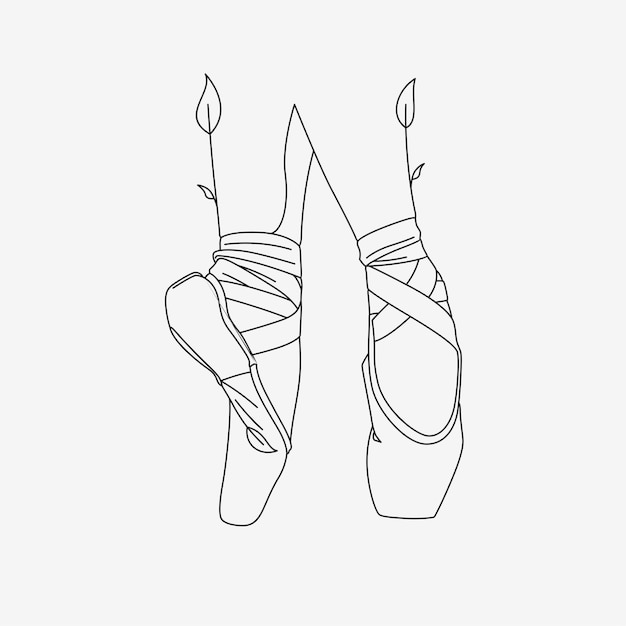 Ballerine in stile line art