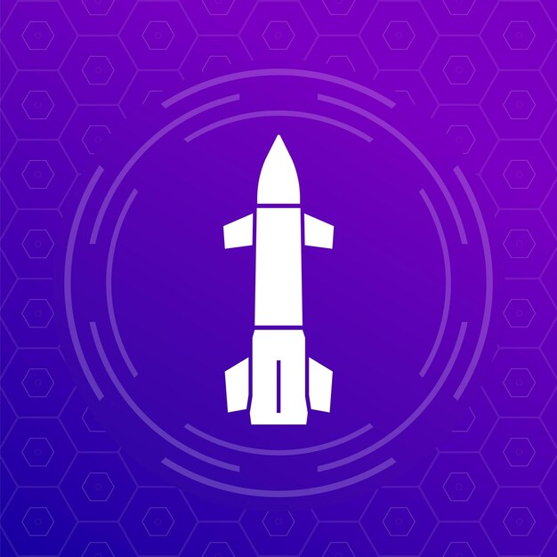 Vector ballistic missile icon for web vector